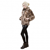 Женская куртка "Автоледи" (меринос леопард коричневый)